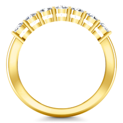 Seven Stone Diamond Wedding Band Siena   0.49 Cts 14K Yellow Gold