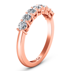 Seven Stone Diamond Wedding Band Siena   0.49 Cts 14K Rose Gold