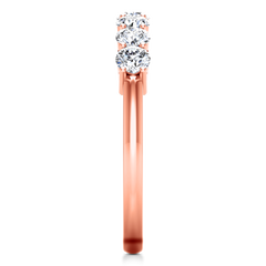 Seven Stone Diamond Wedding Band Siena   0.49 Cts 14K Rose Gold