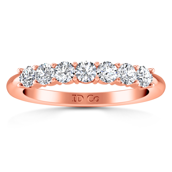 Seven Stone Diamond Wedding Band Camden 0.21 Cts 14K Rose Gold