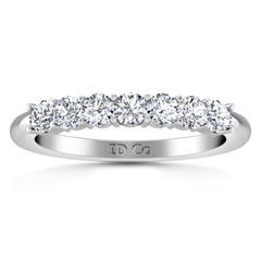Seven Stone Diamond Wedding Band Camden 0.21 Cts 14K White Gold