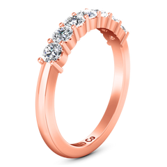 Seven Stone Diamond Wedding Band Camden 0.21 Cts 14K Rose Gold