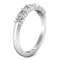 Seven Stone Diamond Wedding Band Camden 0.21 Cts 14K White Gold