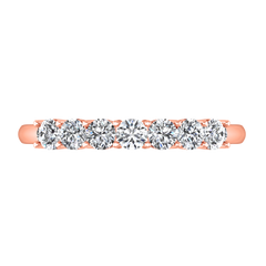 Seven Stone Diamond Wedding Band Camden 0.21 Cts 14K Rose Gold