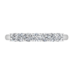 Seven Stone Diamond Wedding Band Camden 0.21 Cts 14K White Gold