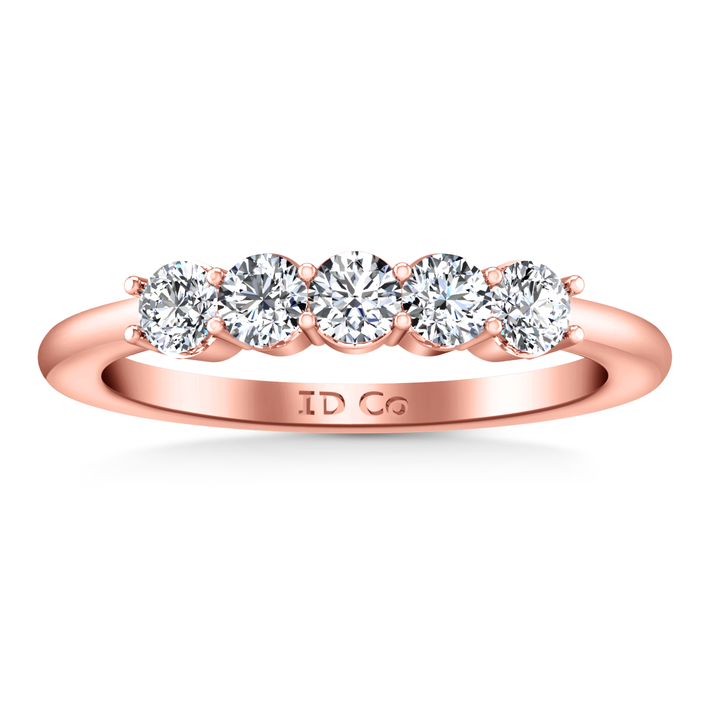 Five Stone Diamond Wedding Band Brighton Cts 14K Rose Gold