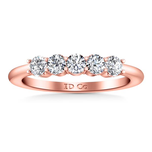 Five Stone Diamond Wedding Band Brighton  0.5 Cts 14K Rose Gold