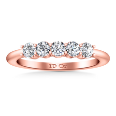 Five Stone Diamond Wedding Band Brighton  0.5 Cts 14K Rose Gold