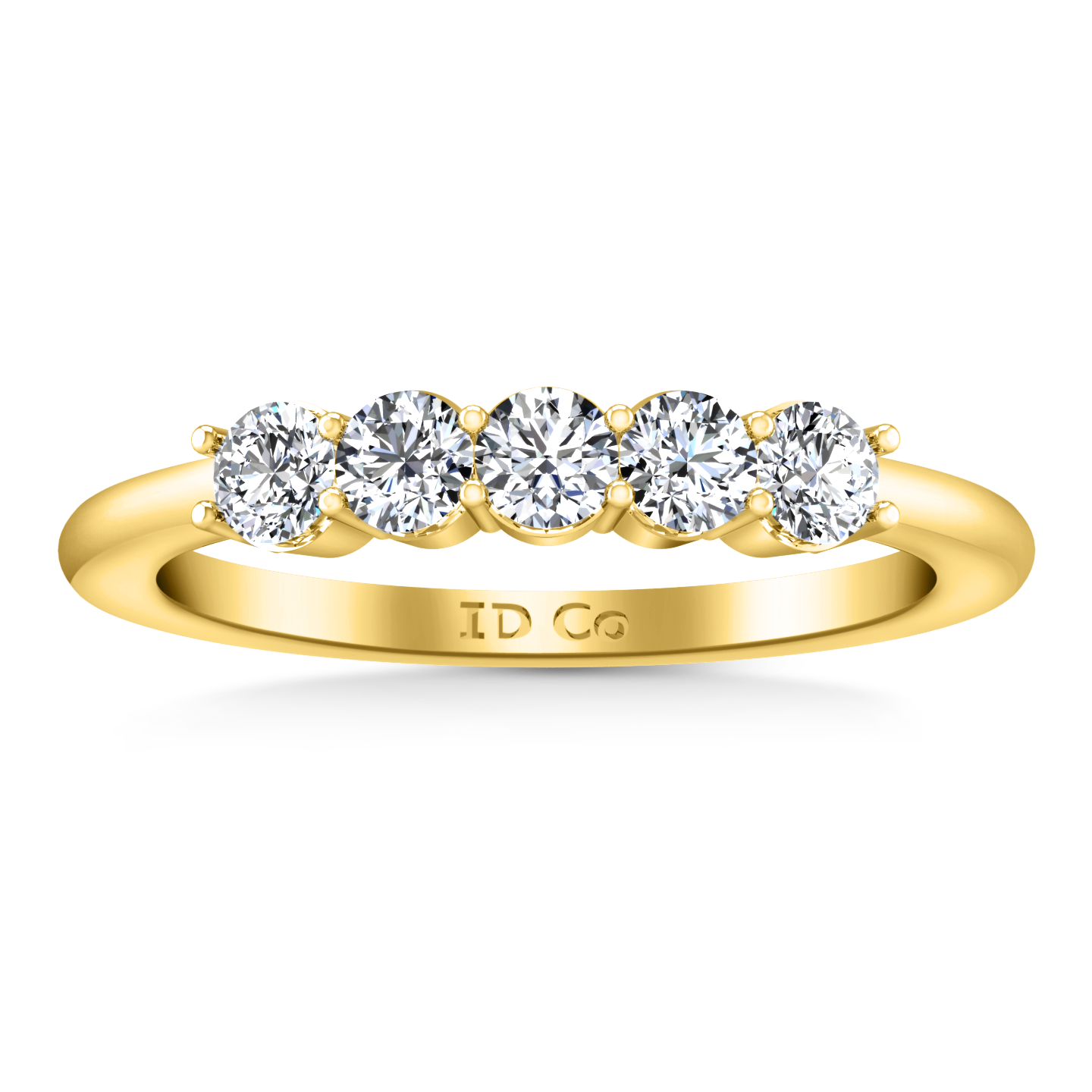5 stone diamond band yellow gold Clearance