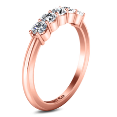 Five Stone Diamond Wedding Band Brighton  0.5 Cts 14K Rose Gold