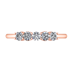 Five Stone Diamond Wedding Band Brighton  0.5 Cts 14K Rose Gold