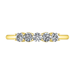 Five Stone Diamond Wedding Band Brighton  0.5 Cts 14K Yellow Gold