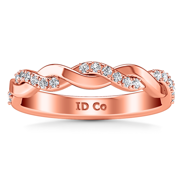 Diamond Wedding Band Willow 0.18 Cts 14K Rose Gold