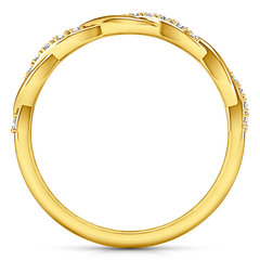 Diamond Wedding Band Willow 0.18 Cts 14K Yellow Gold