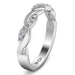 Diamond Wedding Band Willow 0.18 Cts 14K White Gold