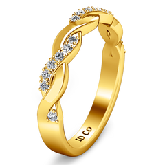 Diamond Wedding Band Willow 0.18 Cts 14K Yellow Gold