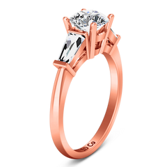 Three Stone Engagement Ring Jenna 14K Rose Gold