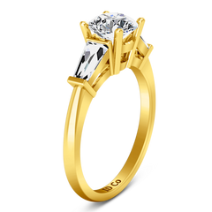 Three Stone Engagement Ring Jenna 14K Yellow Gold