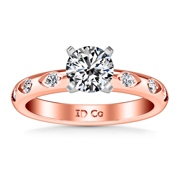 Pave Engagement Ring Jazz 14K Rose Gold