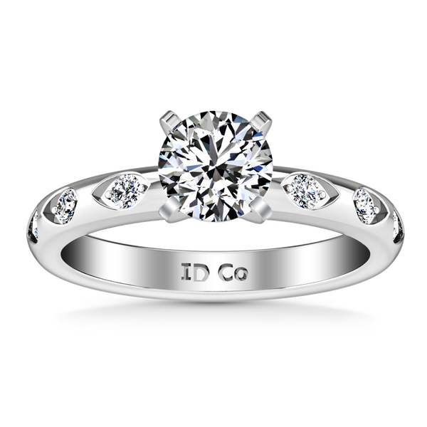 Pave Engagement Ring Jazz 14K White Gold