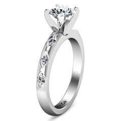 Pave Engagement Ring Jazz 14K White Gold