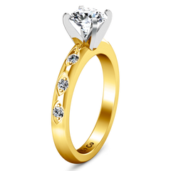 Pave Engagement Ring Jazz 14K Yellow Gold