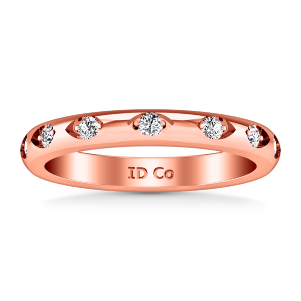 Diamond Wedding Band Jazz 0.12 Cts 14K Rose Gold