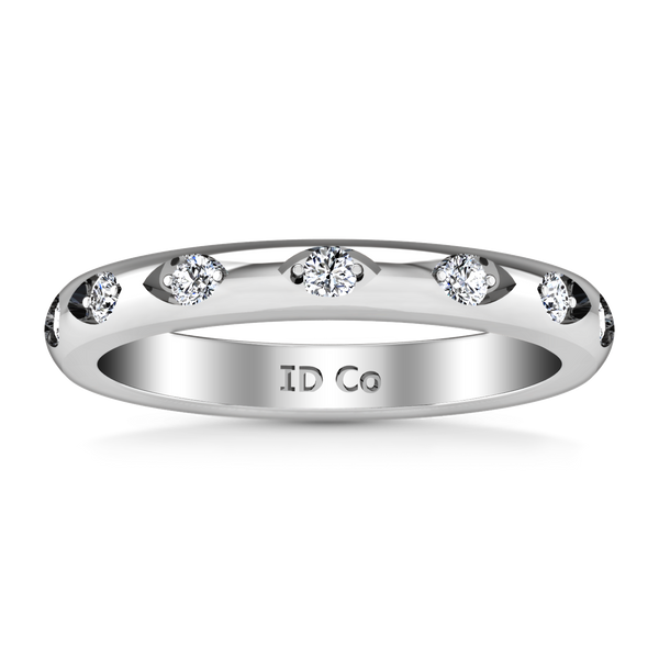 Diamond Wedding Band Jazz 0.12 Cts 14K White Gold