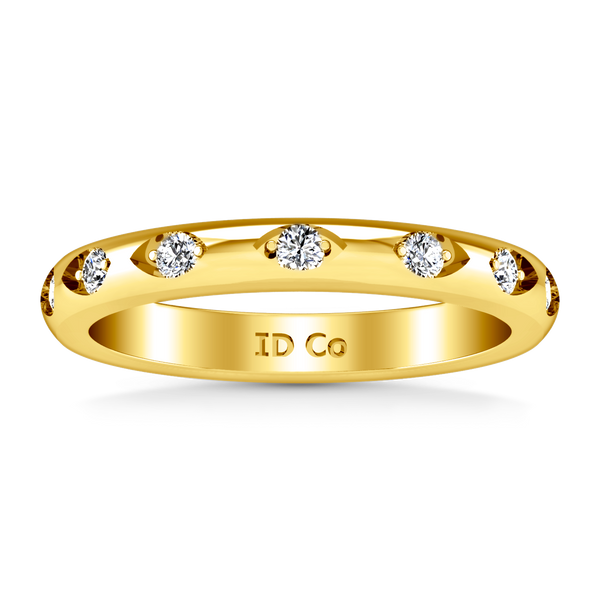 Diamond Wedding Band Jazz 0.12 Cts 14K Yellow Gold