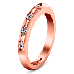 Diamond Wedding Band Jazz 0.12 Cts 14K Rose Gold