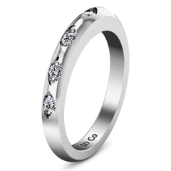 Diamond Wedding Band Jazz 0.12 Cts 14K White Gold