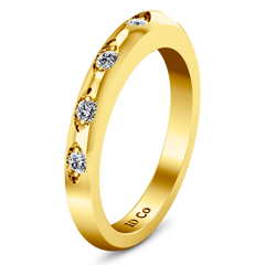 Diamond Wedding Band Jazz 0.12 Cts 14K Yellow Gold