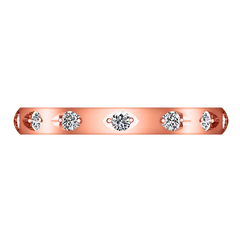 Diamond Wedding Band Jazz 0.12 Cts 14K Rose Gold