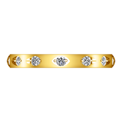 Diamond Wedding Band Jazz 0.12 Cts 14K Yellow Gold