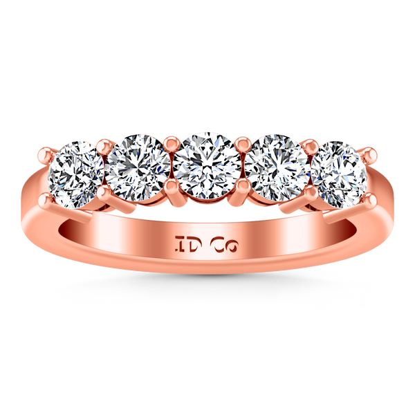 Diamond Wedding Band Journey 0.35 Cts 14K Rose Gold