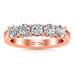 Diamond Wedding Band Journey 0.35 Cts 14K Rose Gold