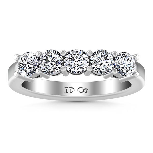 Diamond Wedding Band Journey 0.35 Cts 14K White Gold