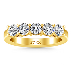 Diamond Wedding Band Journey 0.35 Cts 14K Yellow Gold
