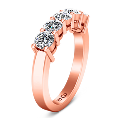 Diamond Wedding Band Journey 0.35 Cts 14K Rose Gold