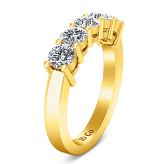 Diamond Wedding Band Journey 0.35 Cts 14K Yellow Gold