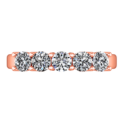 Diamond Wedding Band Journey 0.35 Cts 14K Rose Gold