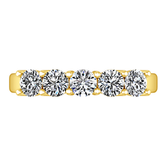 Diamond Wedding Band Journey 0.35 Cts 14K Yellow Gold