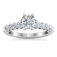 Pave Engagement Ring Fleur 14K White Gold