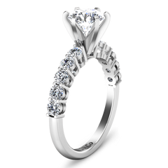 Pave Engagement Ring Fleur 14K White Gold