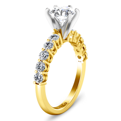Pave Engagement Ring Fleur 14K Yellow Gold