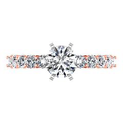 Pave Engagement Ring Fleur 14K Rose Gold