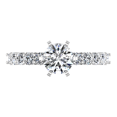 Pave Engagement Ring Fleur 14K White Gold