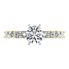 Pave Engagement Ring Fleur 14K Yellow Gold