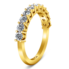 Diamond Wedding Band Fleur 0.55 Cts 14K Yellow Gold