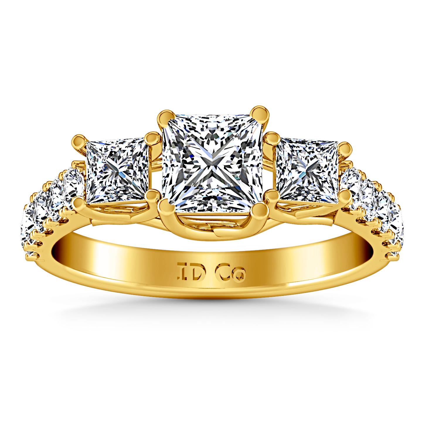 Fancy Glossy Gold and Diamond Finger Ring